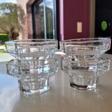 4 bougeoirs en verre épais