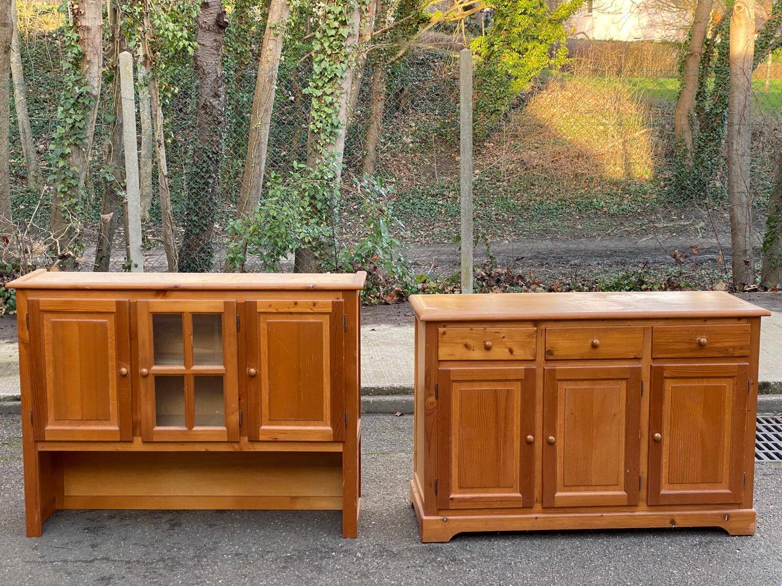 Scandinavian wardrobe in solid pine from the 1980s.