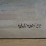 Georges Wolinski, View of Paris, oil on panel, 1982, framed