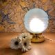 Vintage table lamp globe in blue frosted glass