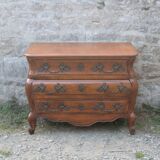 Curved Louis XV style chest of drawers known as a “tomb”