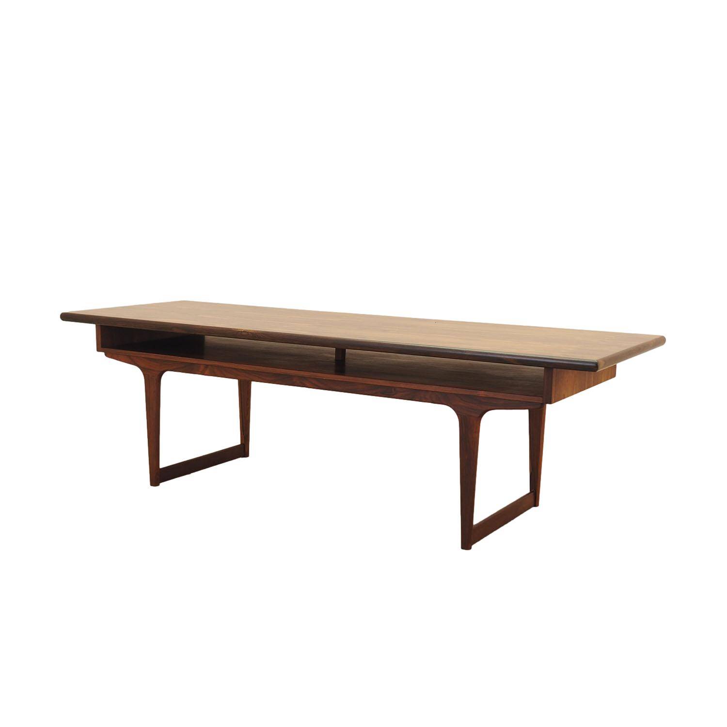 Danish rosewood coffee table with shelf, 1960s