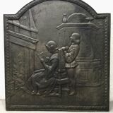 Fireplace plate "reading girl in front of the fire"