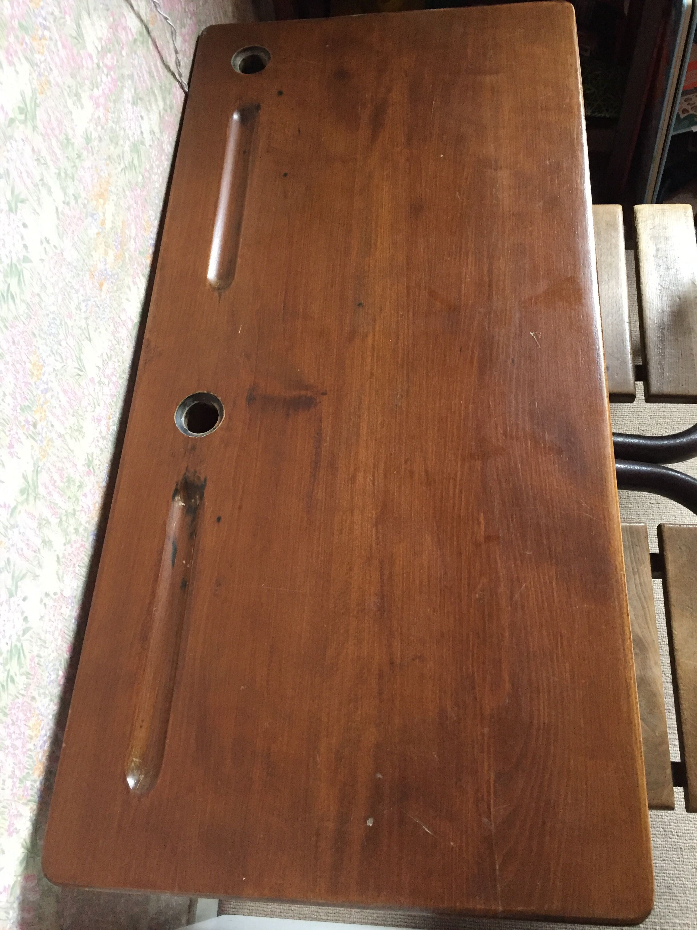 double schoolboy desk -vintage-