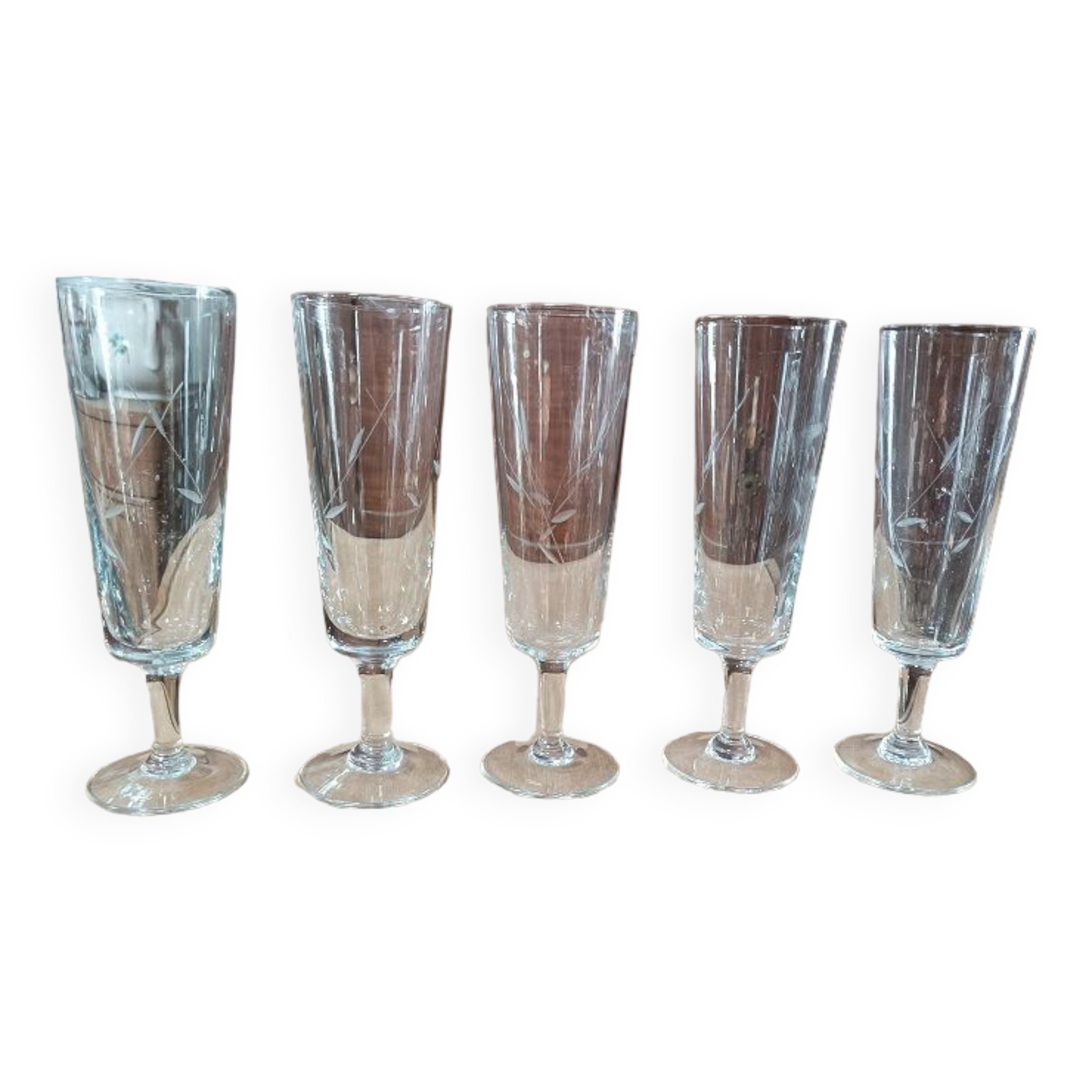 Flûtes champagne Verre ciselé gravé