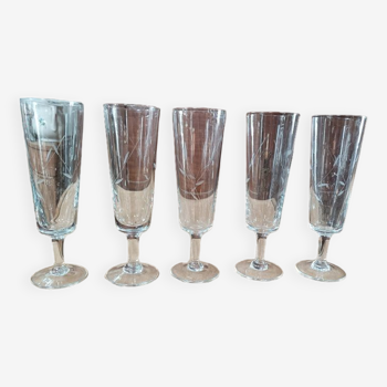 Flûtes champagne Verre ciselé gravé