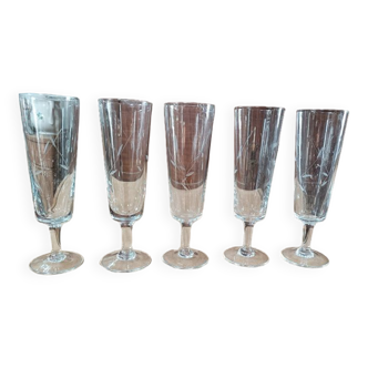 Champagne flutes Carved glass engraved