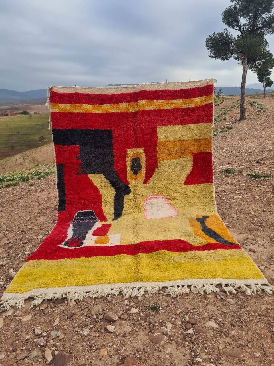Handmade Berber wool BOUJAAD rug 300X200 cm