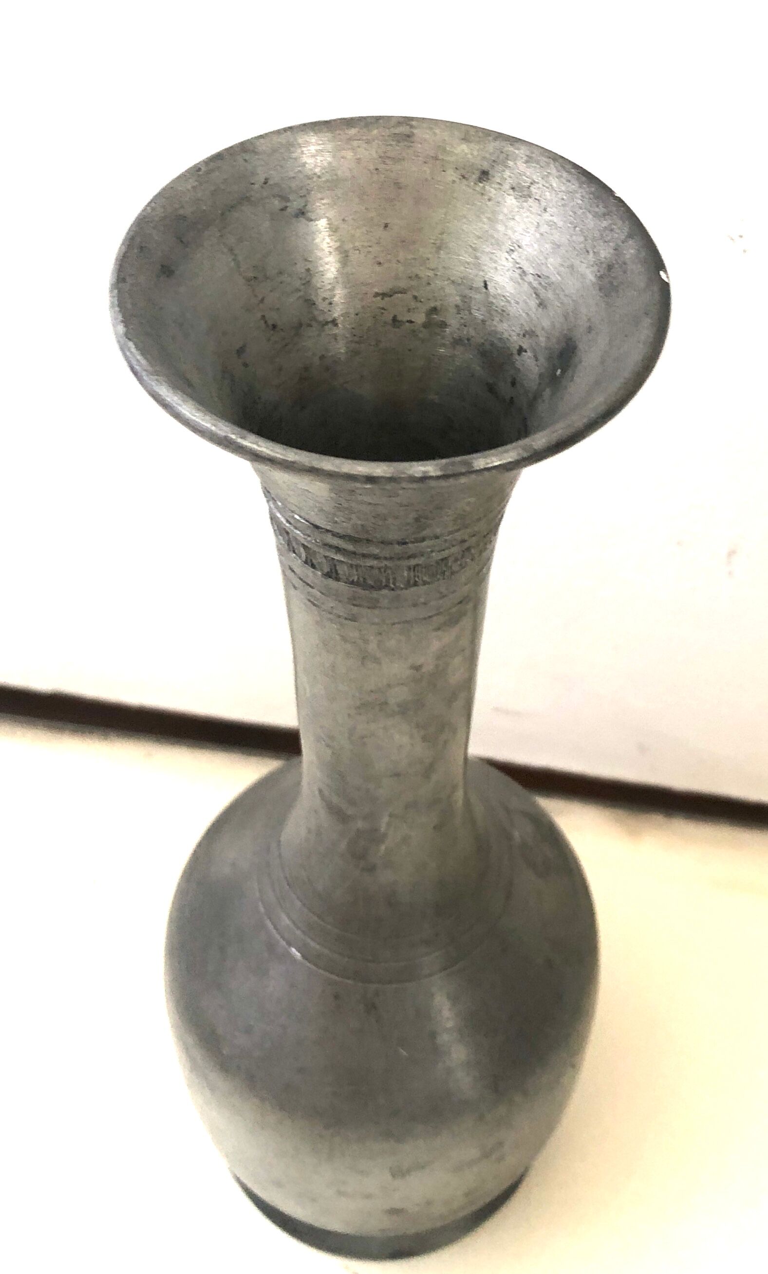 Antique pewter vase