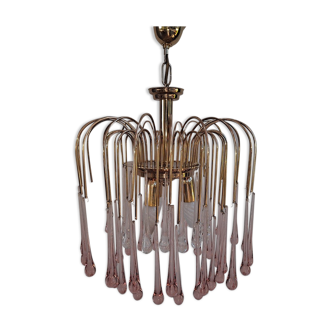 Murano waterfall glass pendant  italy 1970sc