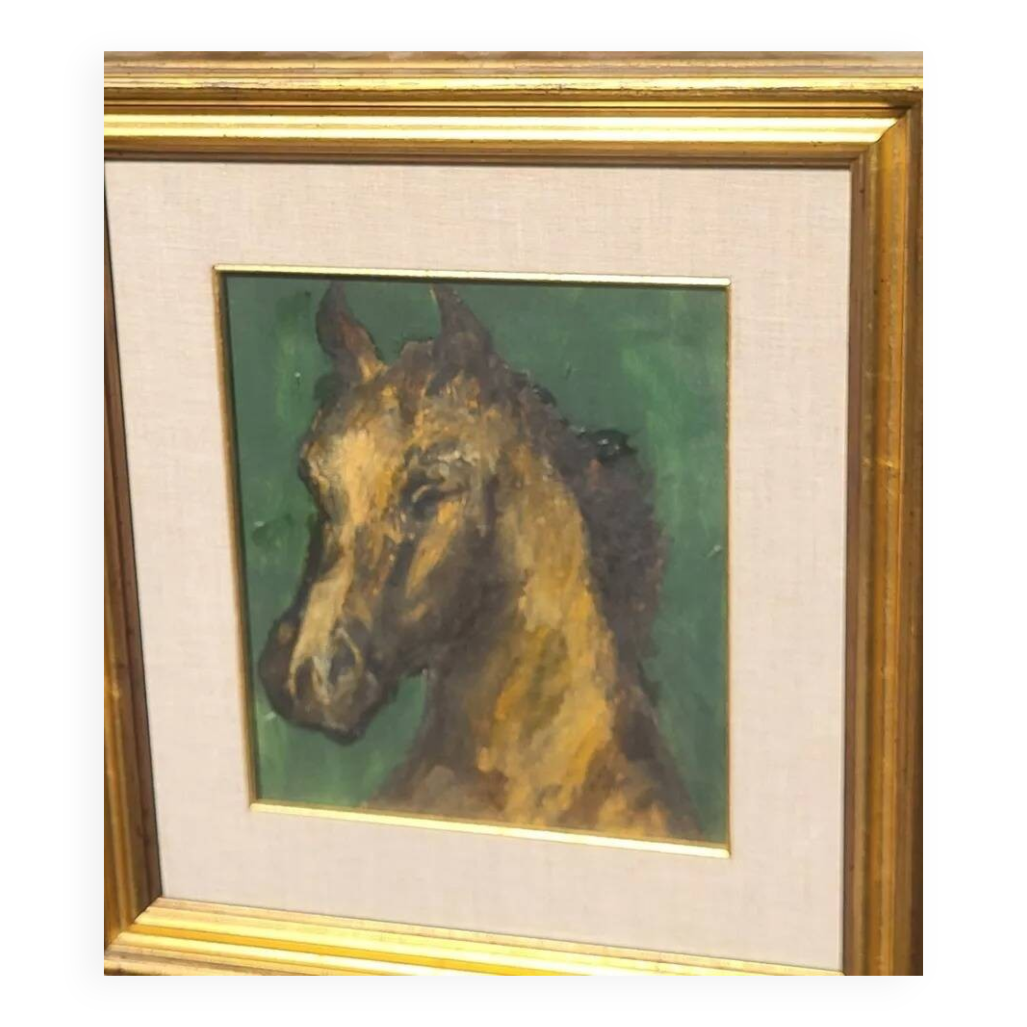 Thoroughbred Horse Portrait Oil Painting