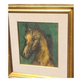 Portrait de cheval pur-sang, peinture à l'huile