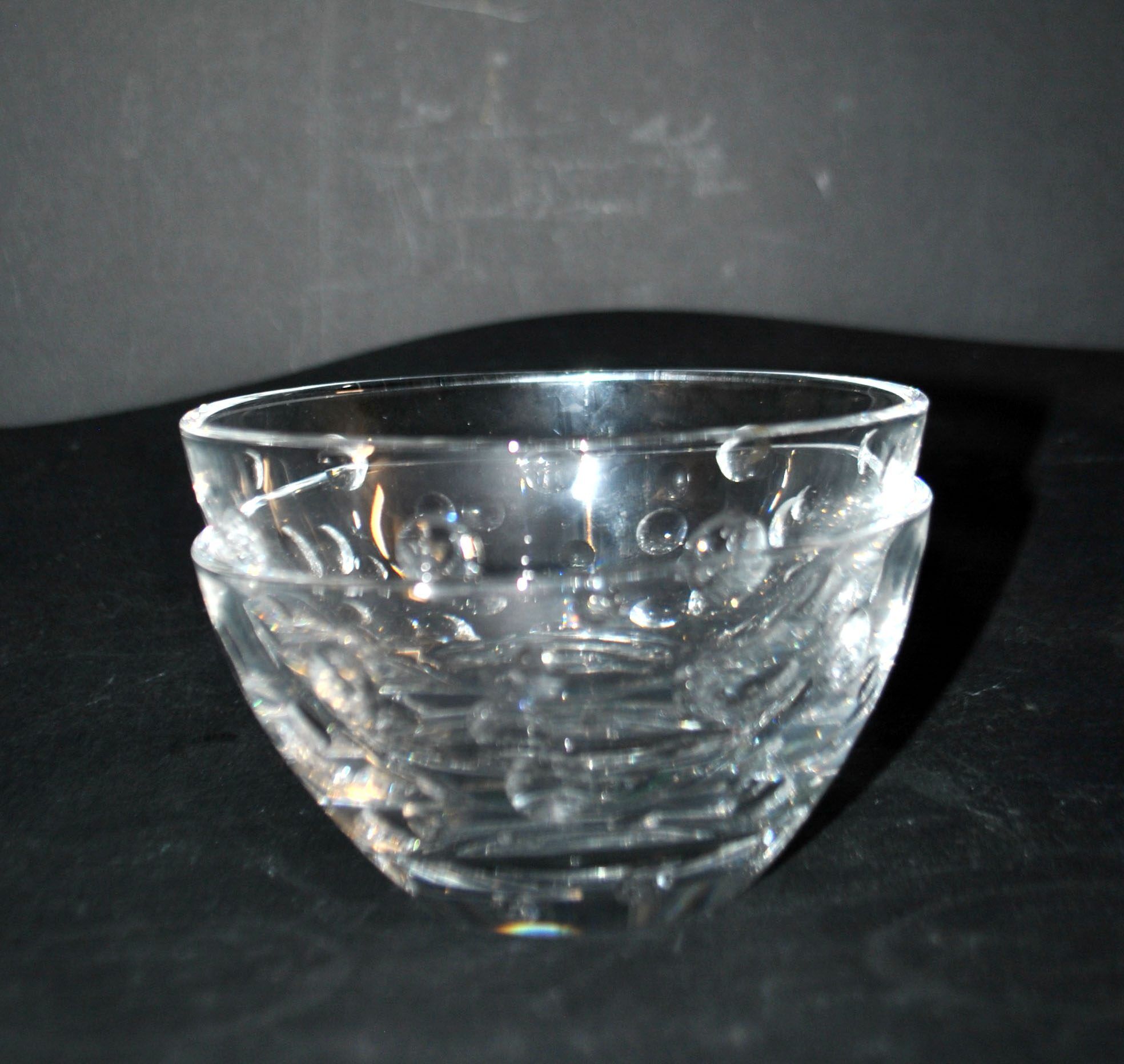 Cristal jg durand set of 2 cut crystal bowls with bubble dots