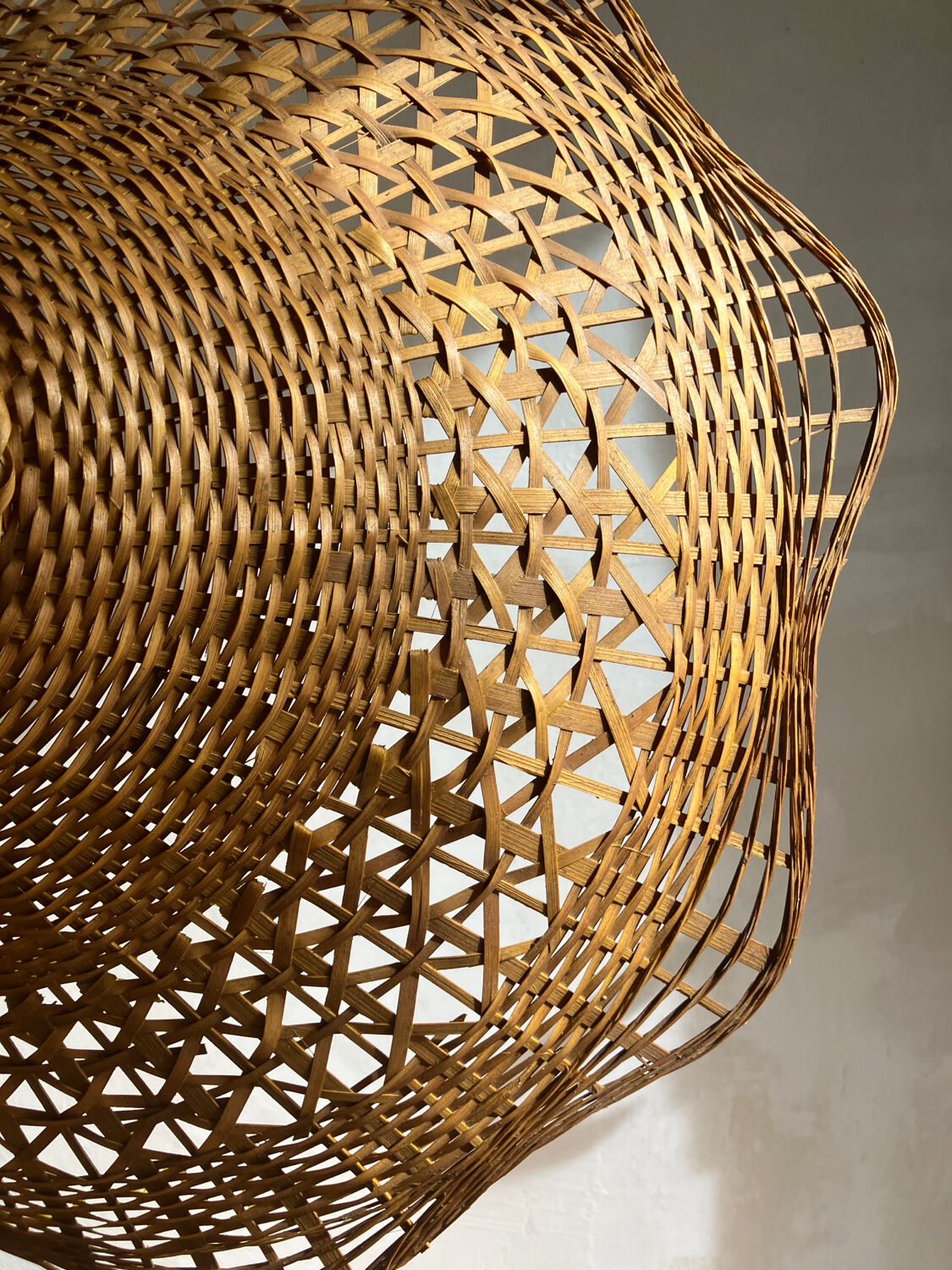Vintage rattan and wicker pendant light