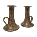 Pair of vintage sandstone candlesticks