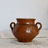 Small pottery handmade ceramic vase double handles