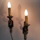 Pair of gilt bronze wall sconces by Maison Lucien Gau, Paris. Circa 1960.