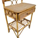 Paire de table de nuit en rotin Italie 70’s
