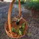 60s rattan hanging planter