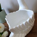 vintage white ceramic swan cache-pot / animal-shaped empty pocket