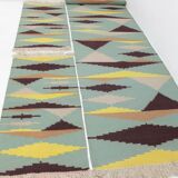 Set of 3 mid-century modernist geometric rug