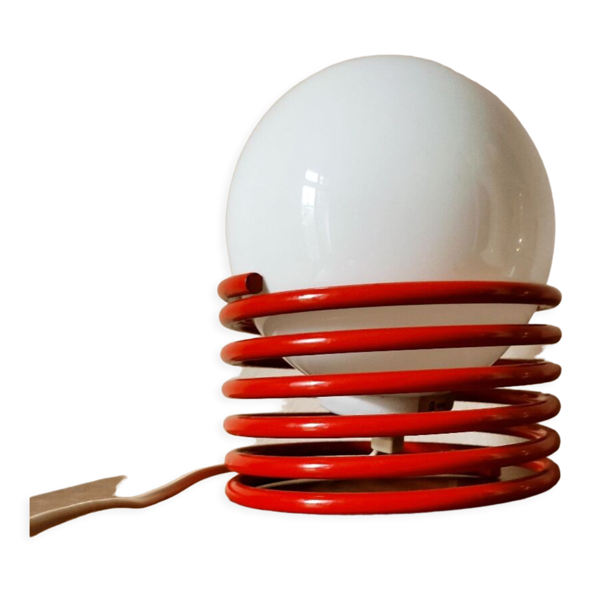 Opaline lamp on spiral