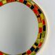 Spanish hand-painted ceramic-style mosaic circular mirror, 1970s