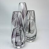Midcentury collection of art glass vases by Vicke Lindstrand for Kosta Sweden.