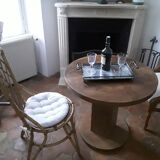Round bistro table in vintage wood