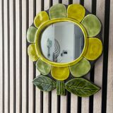 Mithé ESPELT (1923-2020) Anemone model mirror in polychrome enameled ceramic