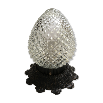 Lamp globe glass tip of diamond 1960's