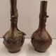 Paire de vases soliflore en bronze. Japon, XIX eme Siècle.-