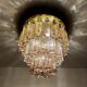 Brass and Smoked Glass Chandelier by Glashütte Limburg