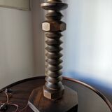 Large brutalist art deco Dudouyt style lamp