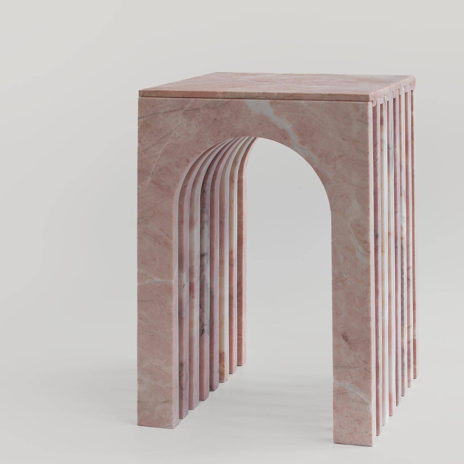 Pink marble side table "Balance"