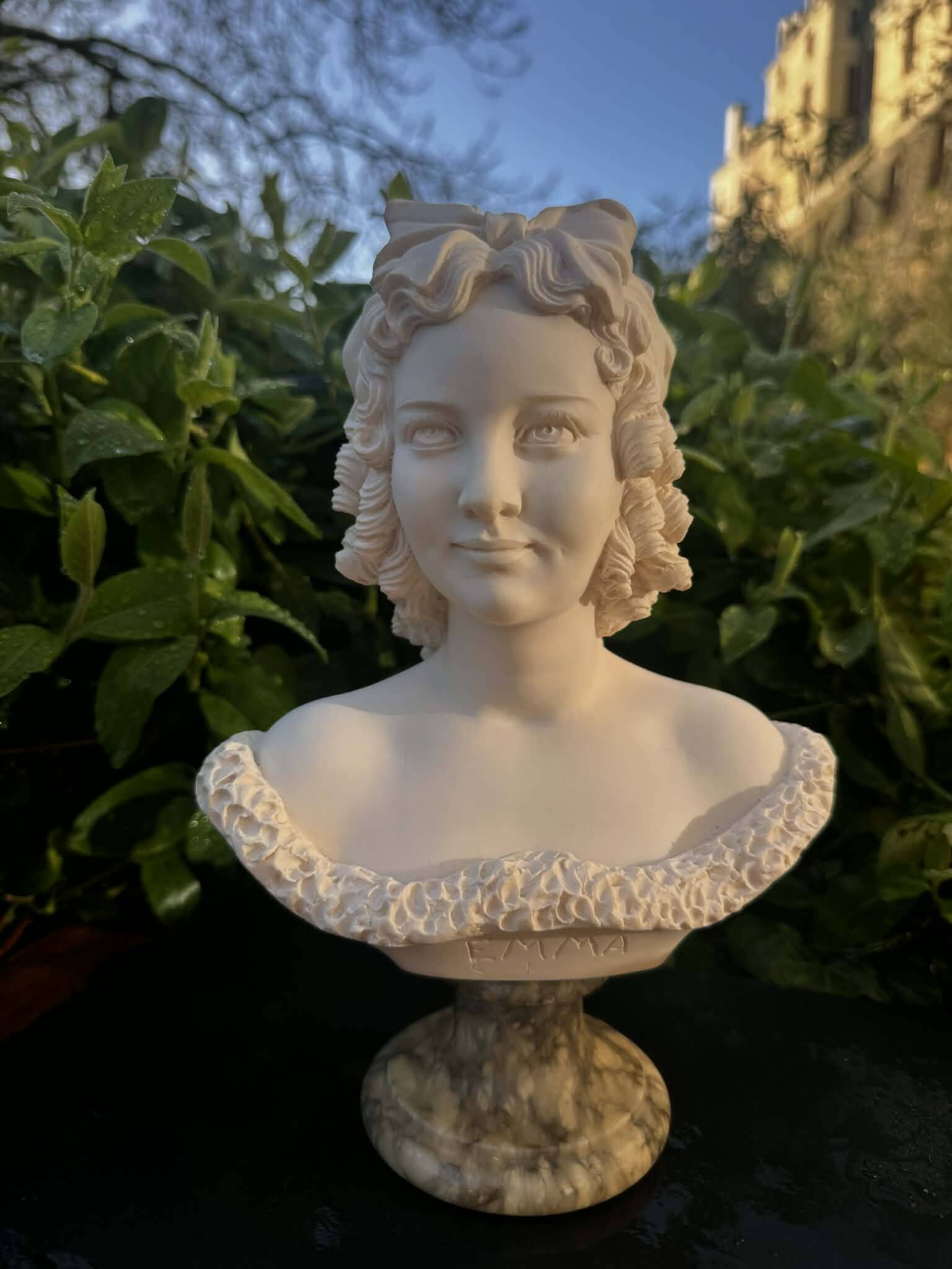 Bust of a woman signed Arnaldo Giannelli dated 1972.