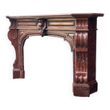 Napoleon III Fireplace in Red Griotte Marble Circa 1880