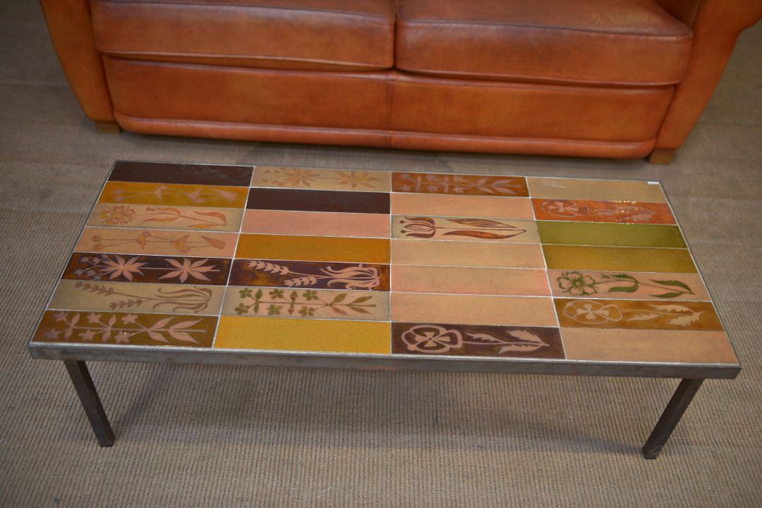 Vintage coffee table Capron 1970 ceramic