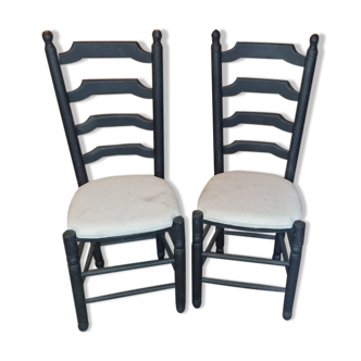 Lot de 2 chaises patiné