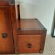 Small vintage Roche Bobois piece of furniture in Asian-style wood.
