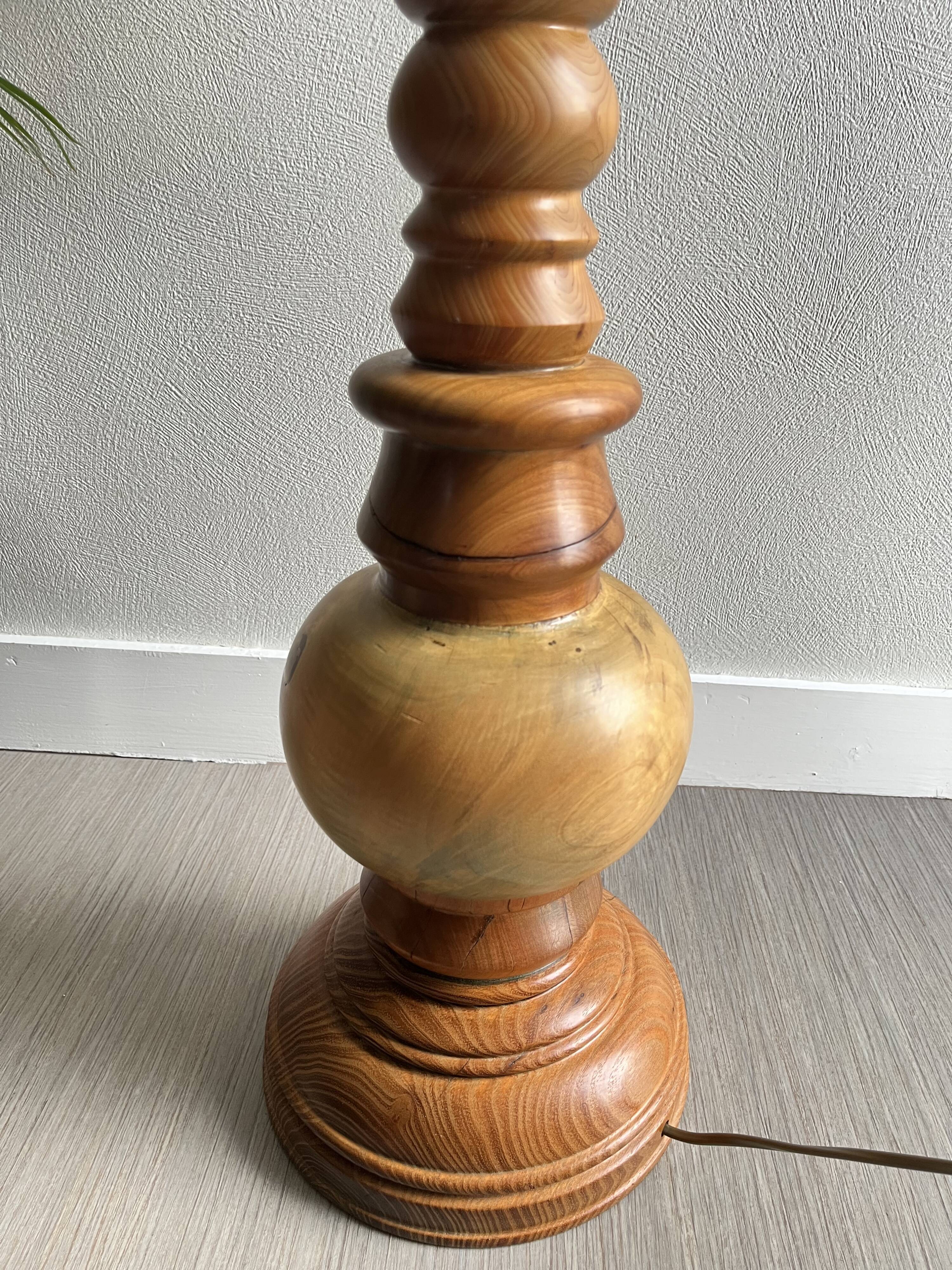 Vintage turned wooden lamp base