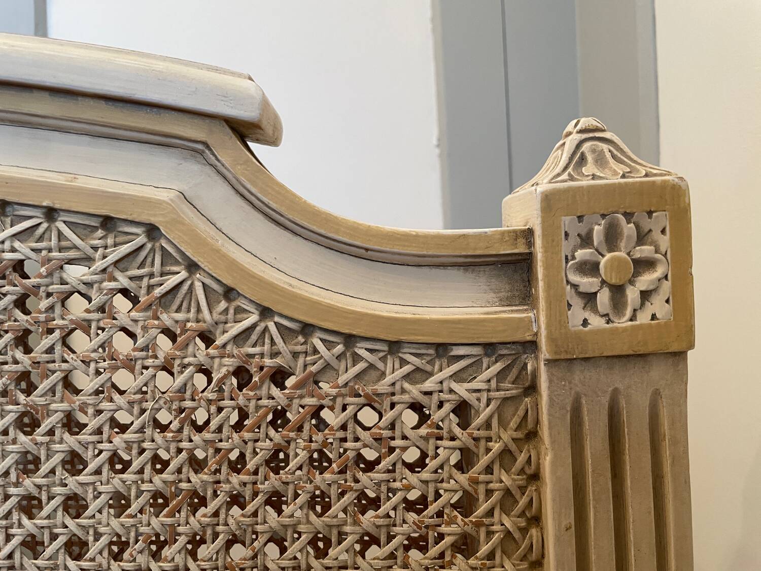 Louis XVI cane and wood bed