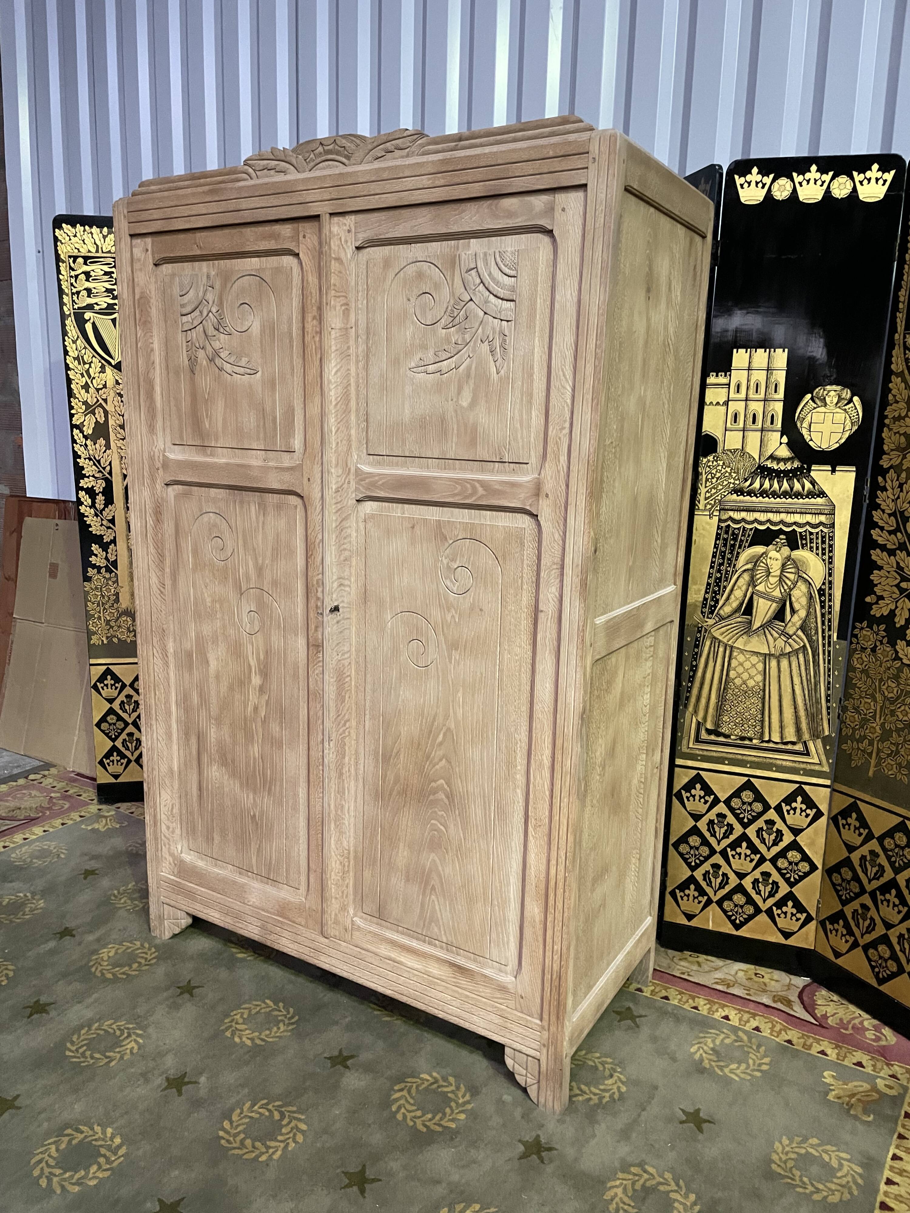 Wardrobe -Art Deco solid oak