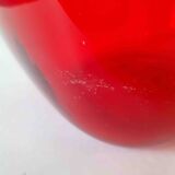 Vintage pitcher in bright red blown glass