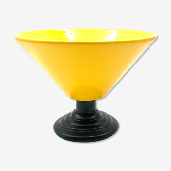 Vase conique jaune, style postmoderne, Italie années 1980