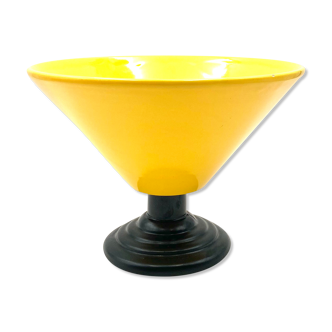 Yellow Conic Vase, postmodern, Italy 1980s