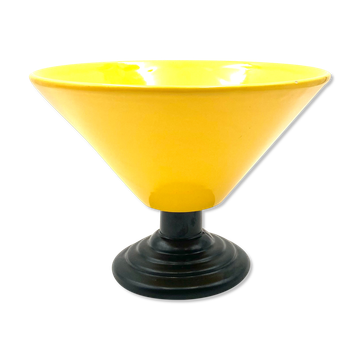 Yellow Conic Vase, postmodern, Italy 1980s