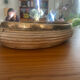 Rattan and Italian brass dish from the 70s