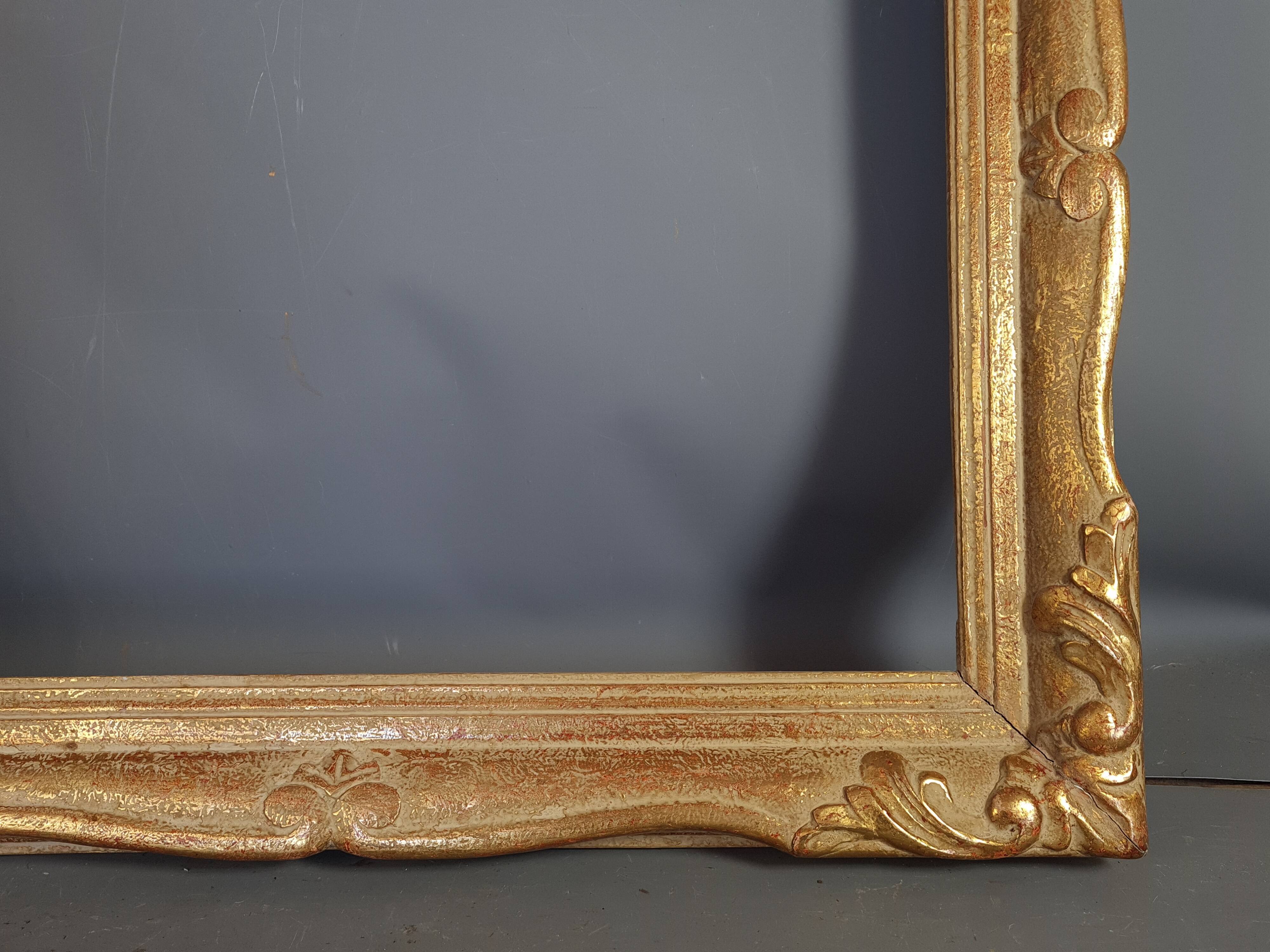 Old frame louis XV style gilded stucco wood 62.5x55 foliage 50.9x43.5 cm SB