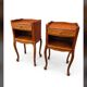 Pair of Louis XV style bedside tables in cherry wood.